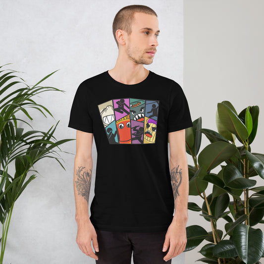 Stain Glass Food Fight Unisex t-shirt